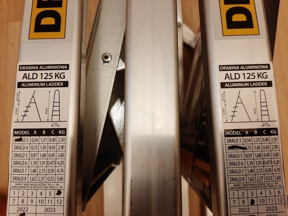 Drabina aluminiowa rozkładana 3,4 stopniowa