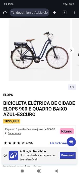Bicicleta elétrica de cidade elops 900