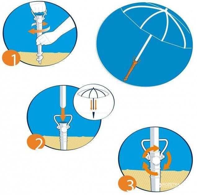 Бур підставка тримач для пляжної парасолі зонта (жовта)