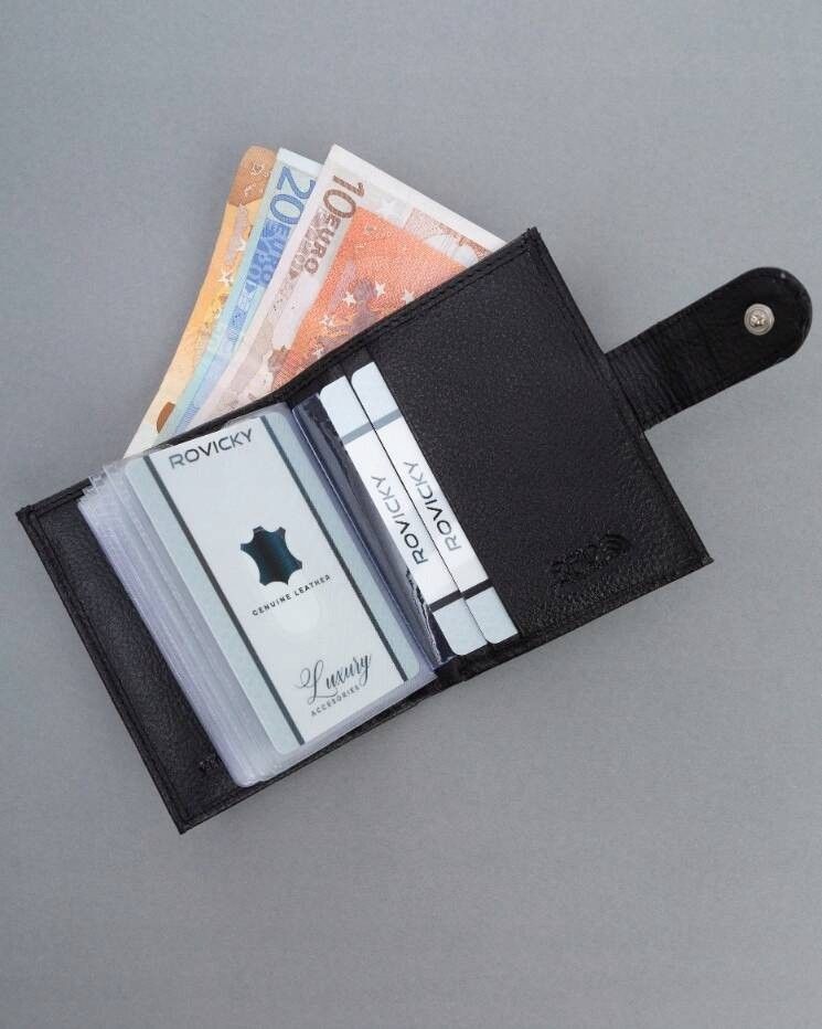 skórzane etui na karty na zatrzask z systemem rfid - 4u cavaldi