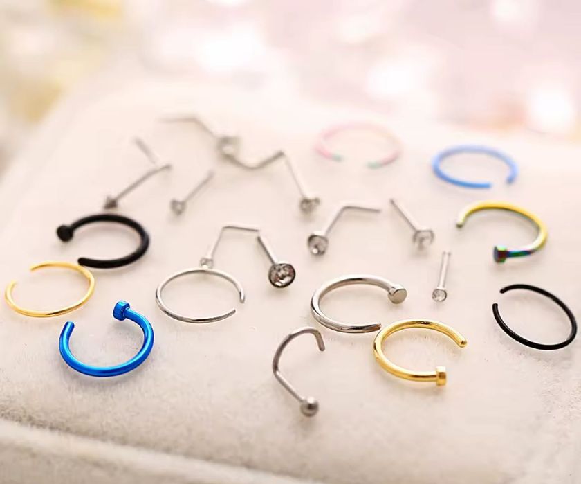 22 Piercings para nariz *novos selados*