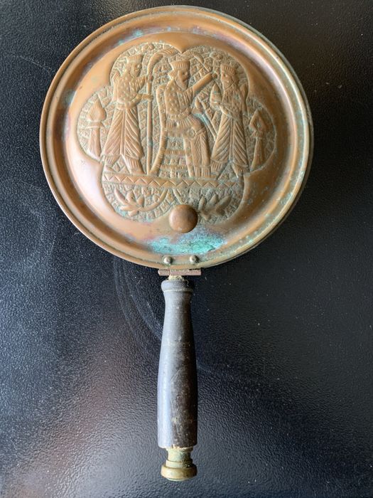 Frigideira em cobre torrar cafe