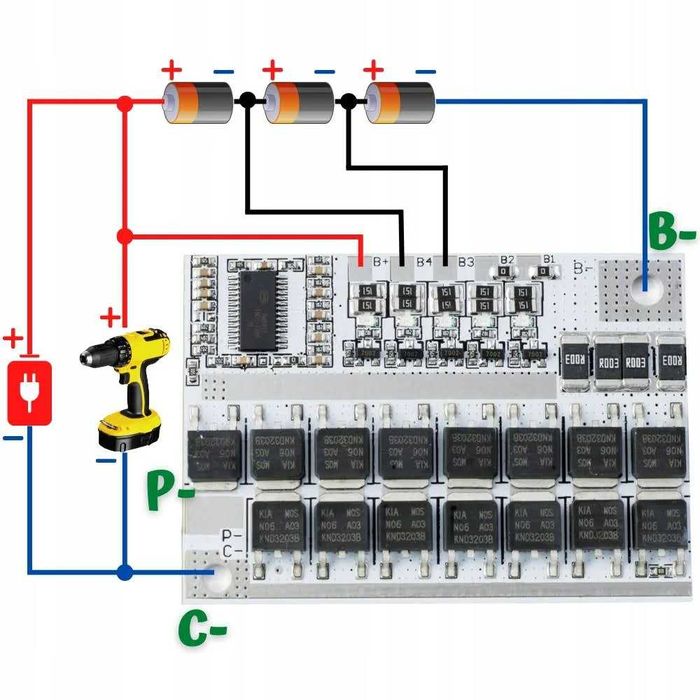 Ładowarka Moduł BMS 3S Li-Ion 100A 10,8 V - 12,6 V balanser 3 ogniwa