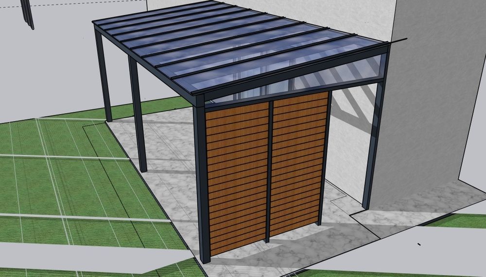 Pergola Aluminiowa Zadaszenie tarasu ruchome ścianki, szklane stałe