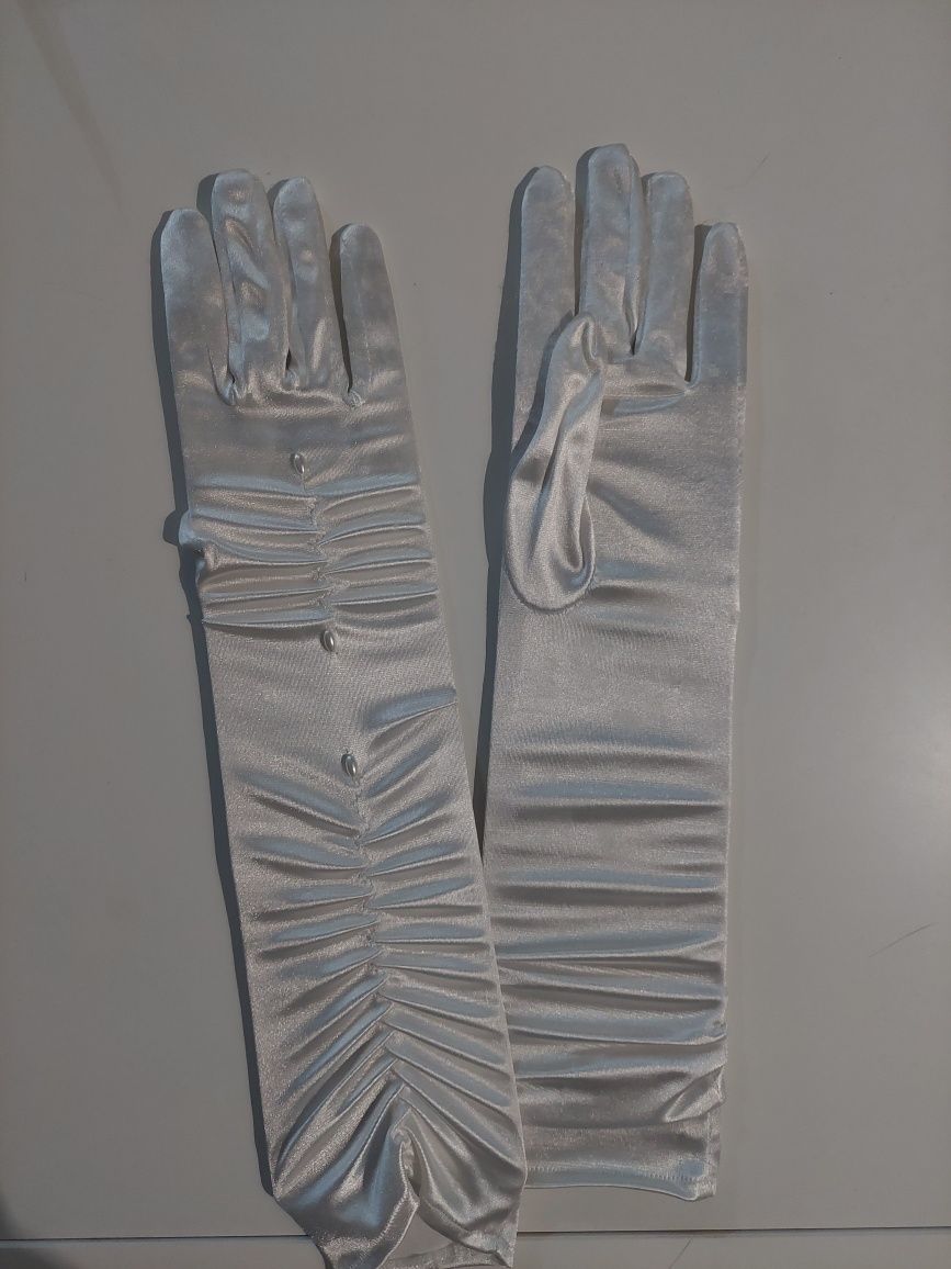 Rękawiczki ślubne białe