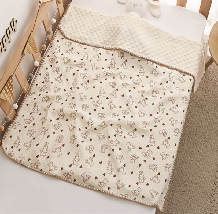 Плед дитячий муслін+плюш