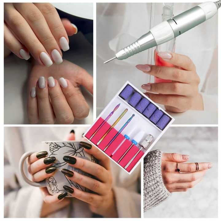 Frezarka do Paznokci 65W + FREZY Do Manicure i Pedicure MOCNA Biała