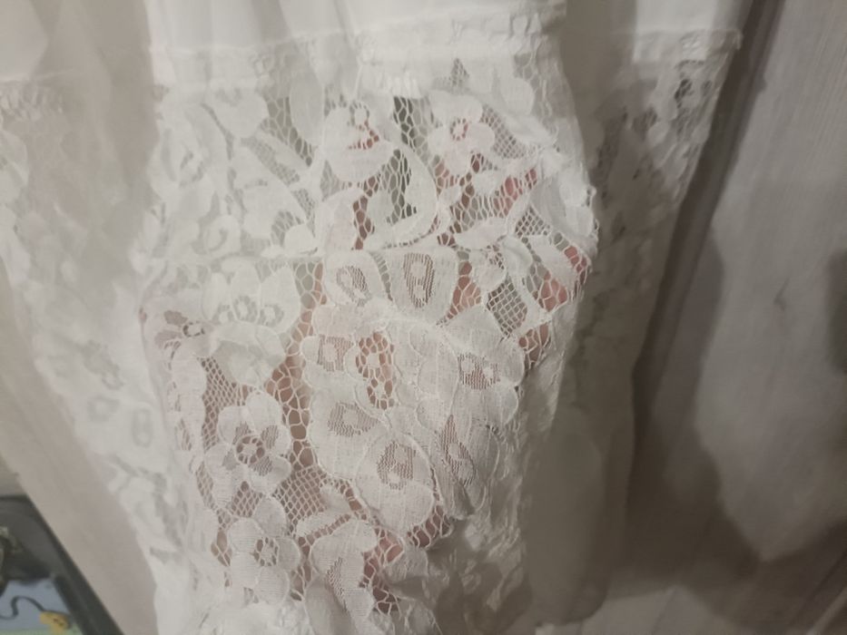 Biała sukienka koronkowa boho roz. XL
