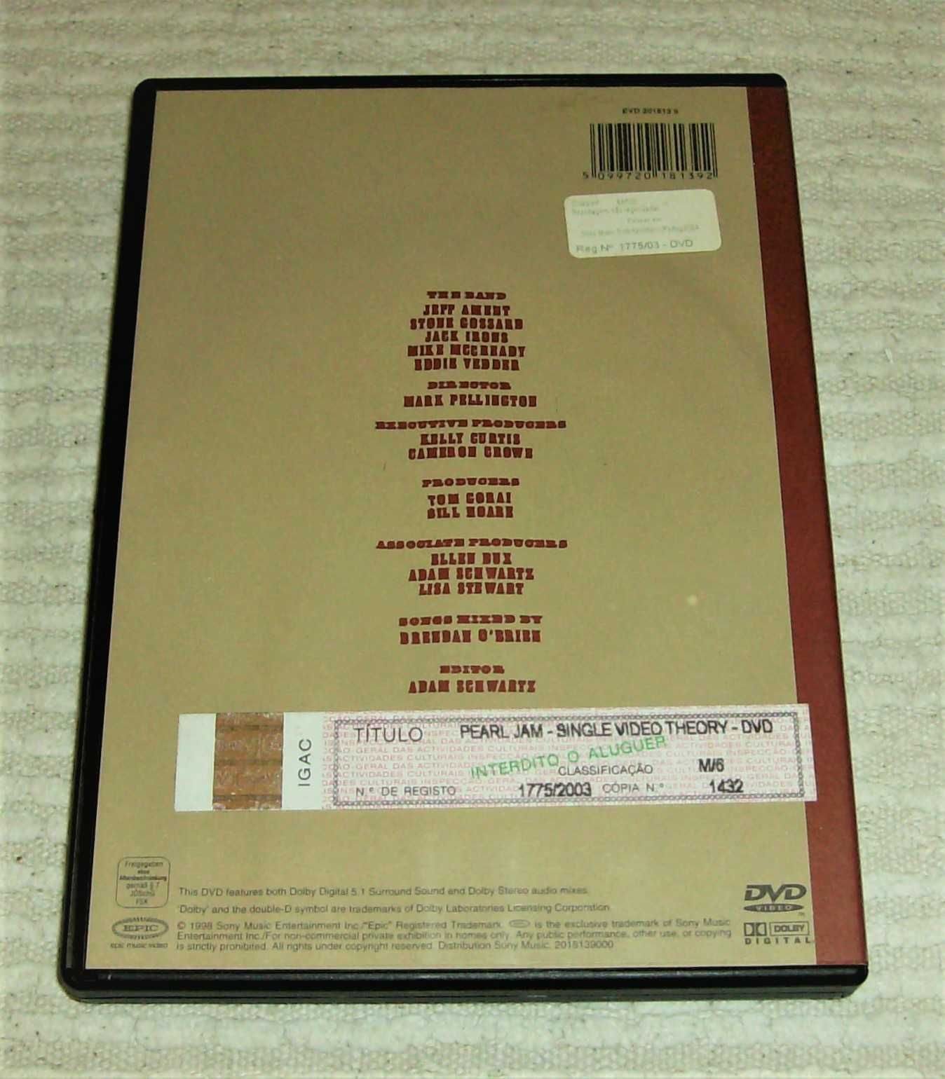 PEARL JAM - SINGLE VIDEO THEORY  (DVD)