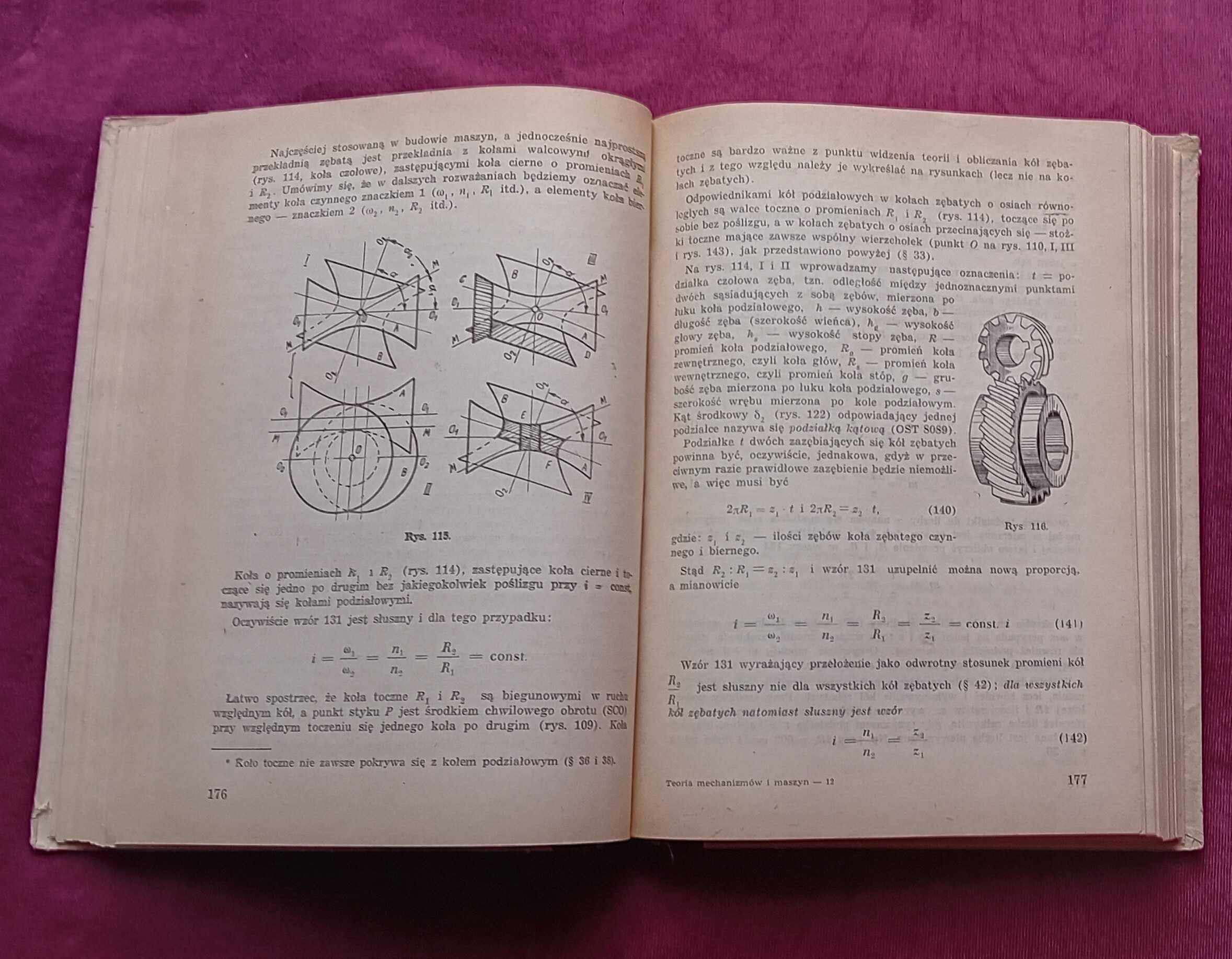 L. Lewenson. Teoria mechanizmów i maszyn. Wyd. MON, 1953 r. Wydanie I.