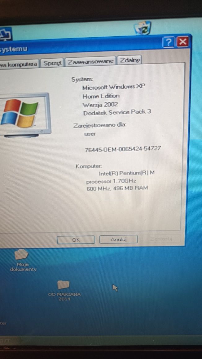 Stary sprawny laptop Fujitsu Siemens