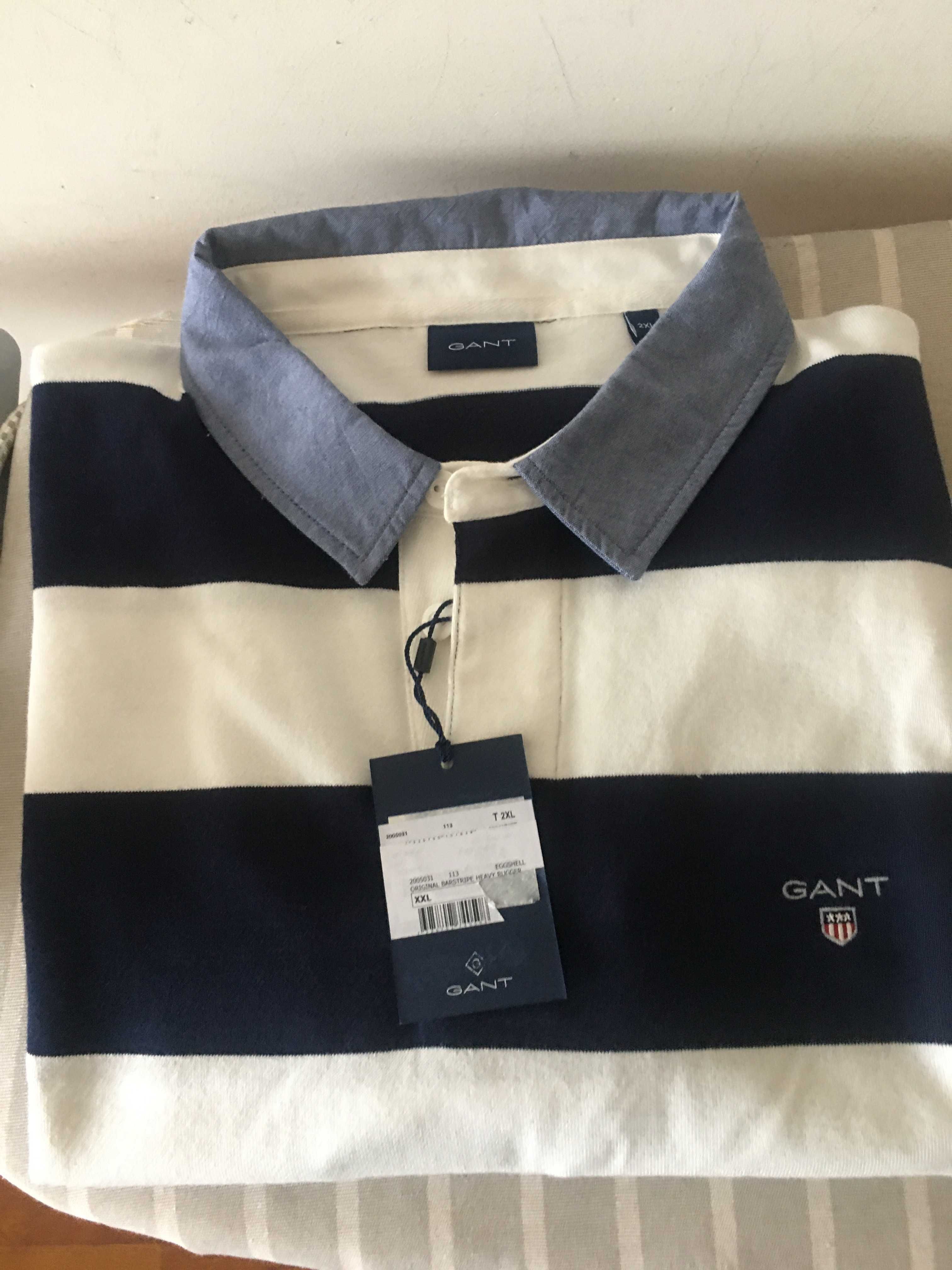 GANT, original Barstripe Heavy Rugger azul e branco