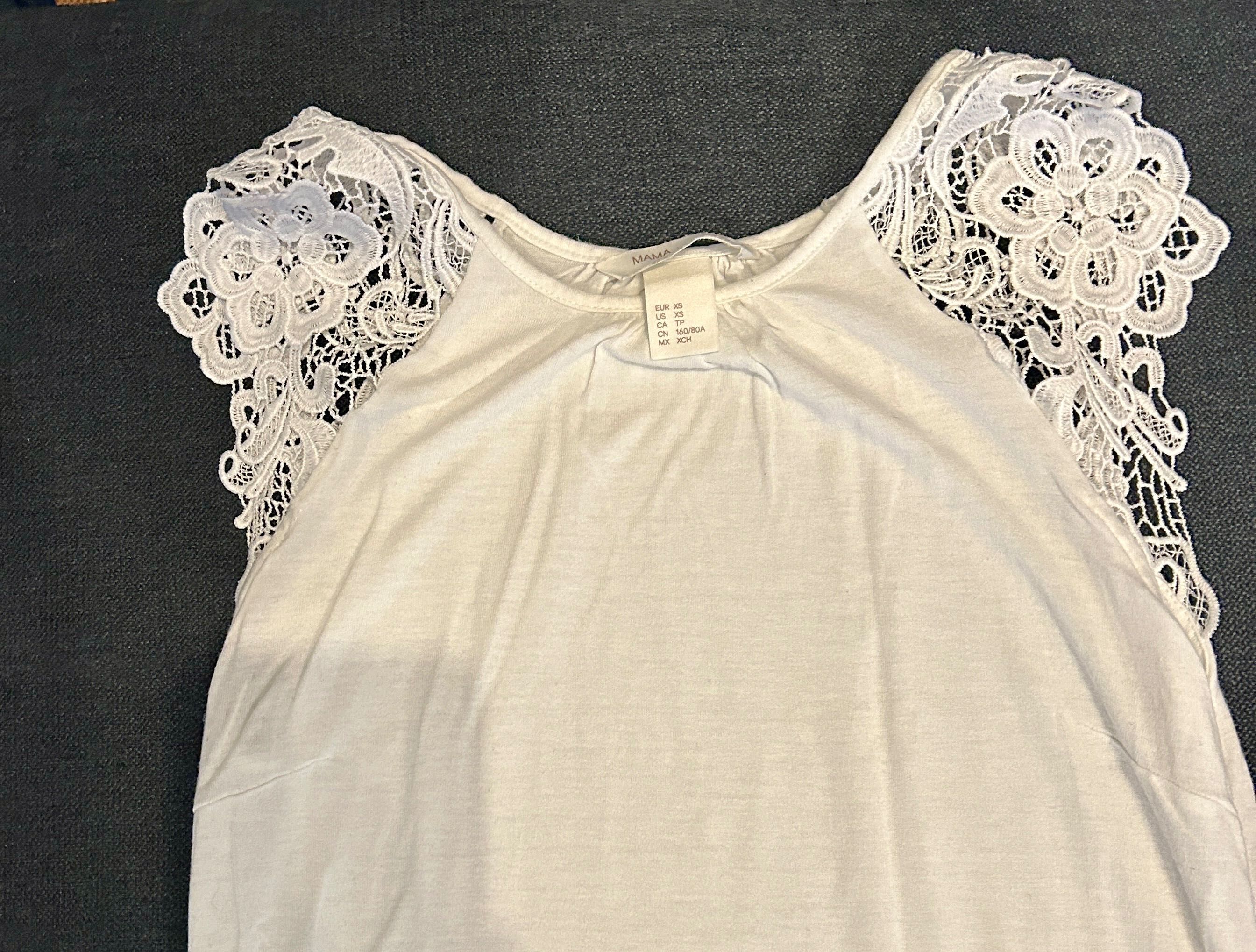 Koszulka ciążowa z koronką XS H&M