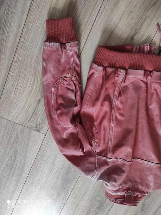 Kurtka skórzana pudrowy róż