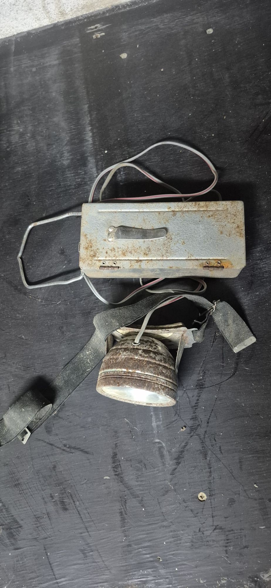 Lanterna de cabeça antiga vintage