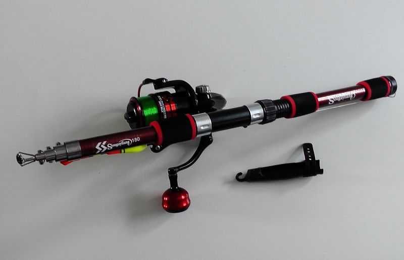 Wędka 170cm z kołowrotkiem gotowa do połowu