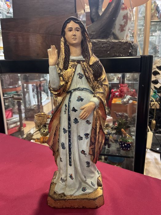 Escultura religiosa peça vintage altura 29 cm