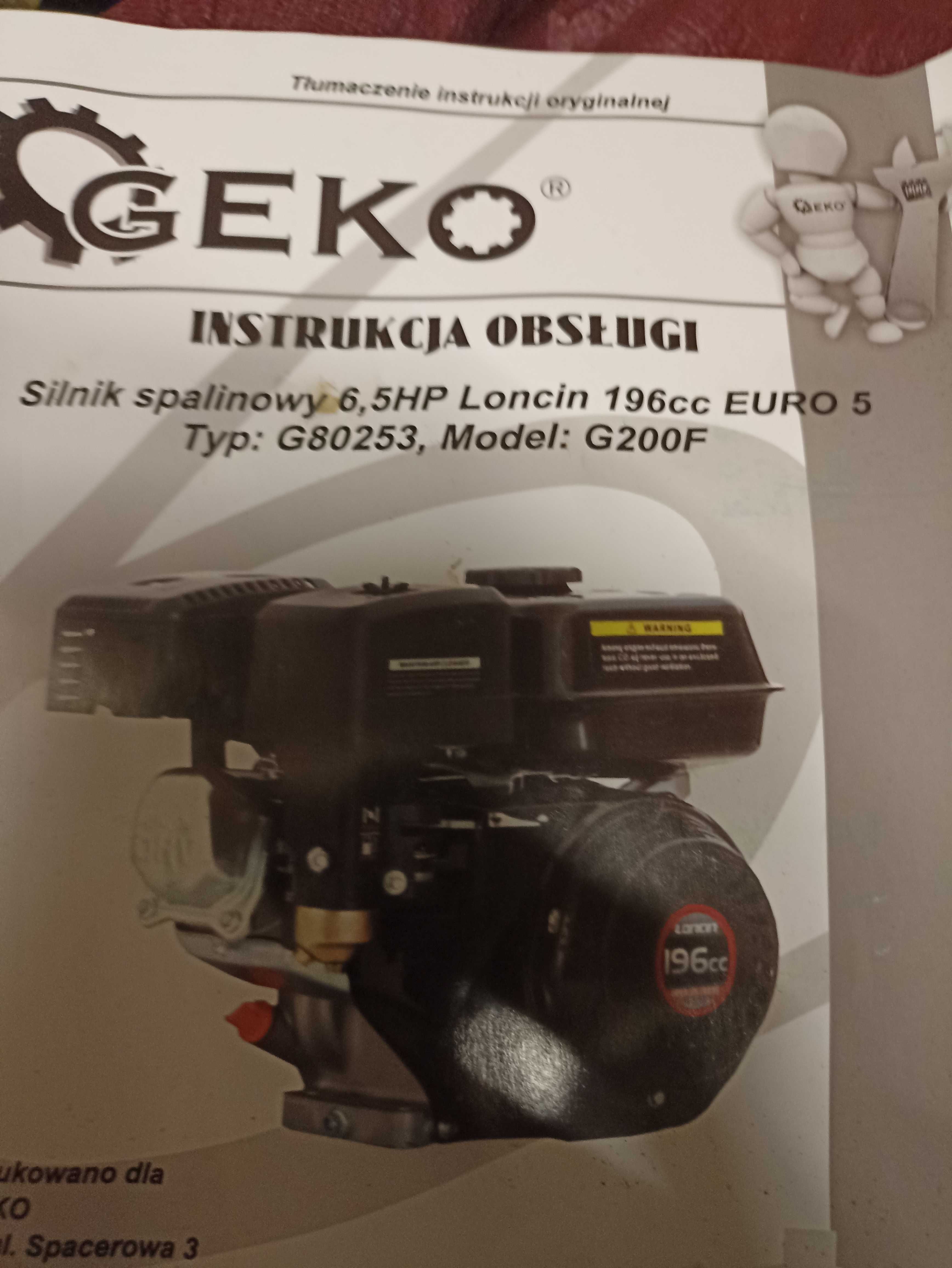 Silnik spalinowy Loncin 6.5 KM euro 5 typ G80253 model G200F na części