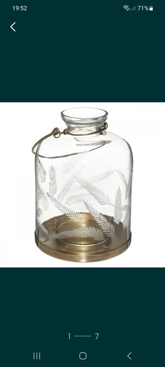 Lampion szklany grawerowany
