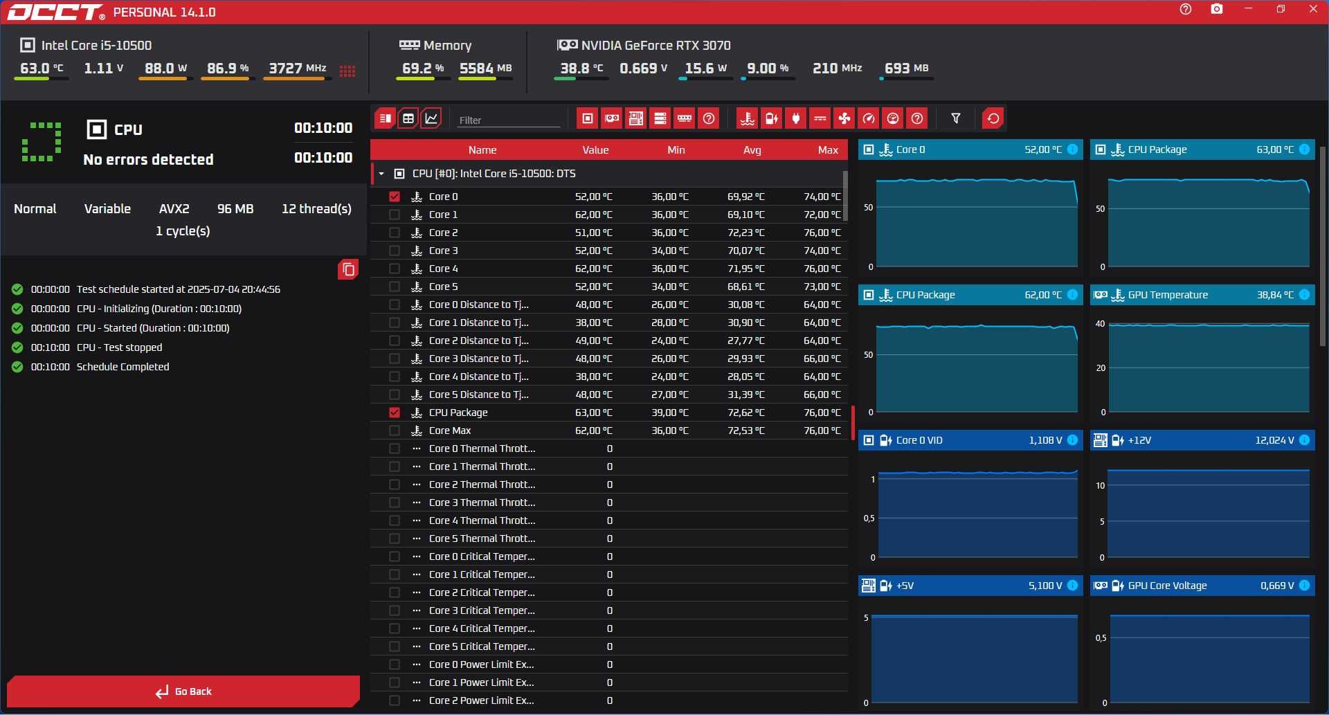 Komputer stacjonarny z RTX 3070, i5 10500, Win11 Pro