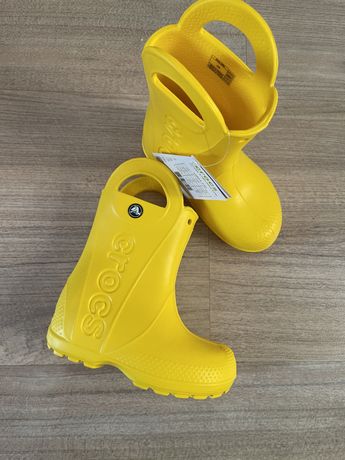 Резиновые сапоги крокс crocs желтые детские кроксы