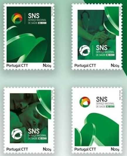 45 Anos do SNS - Booklet CTT 4 selos auto adesivos - 2024