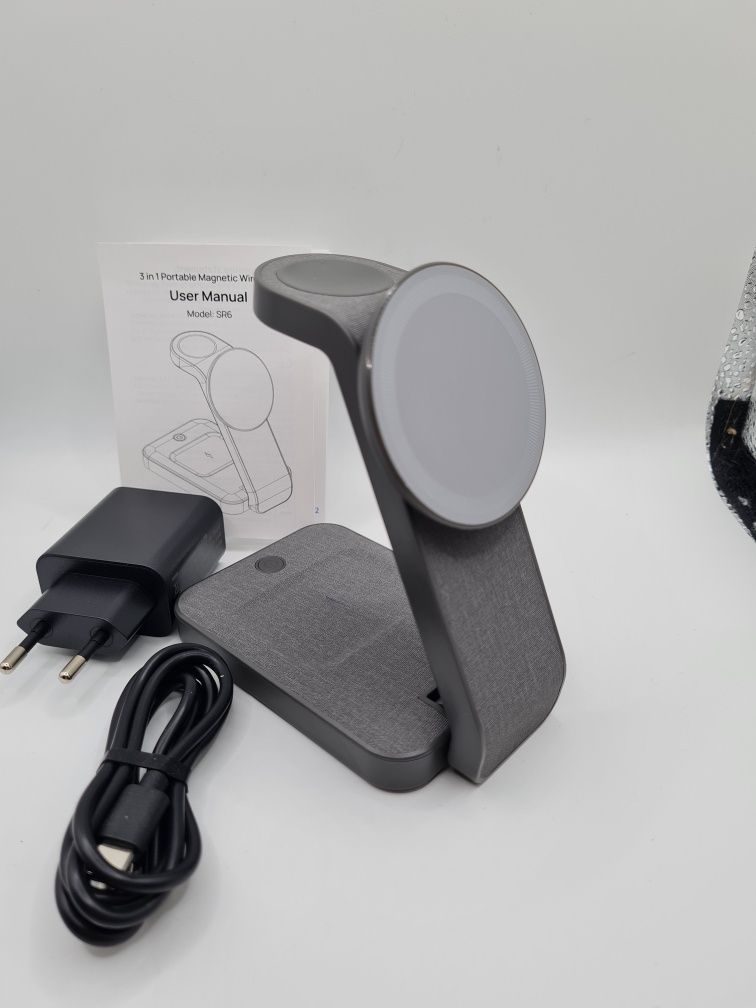 Składana ładowarka indukcyjna do iPhone Apple Watch AirPods