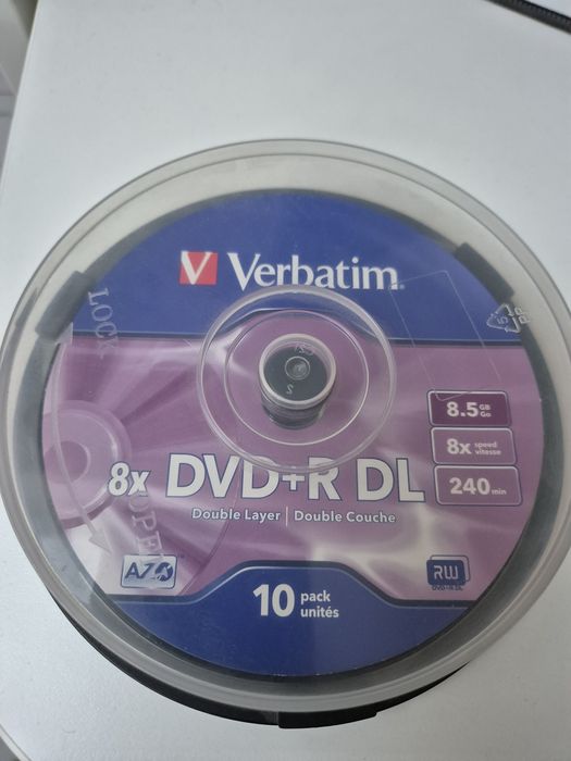 4 czyste plyty Verbatim DVD-R DL