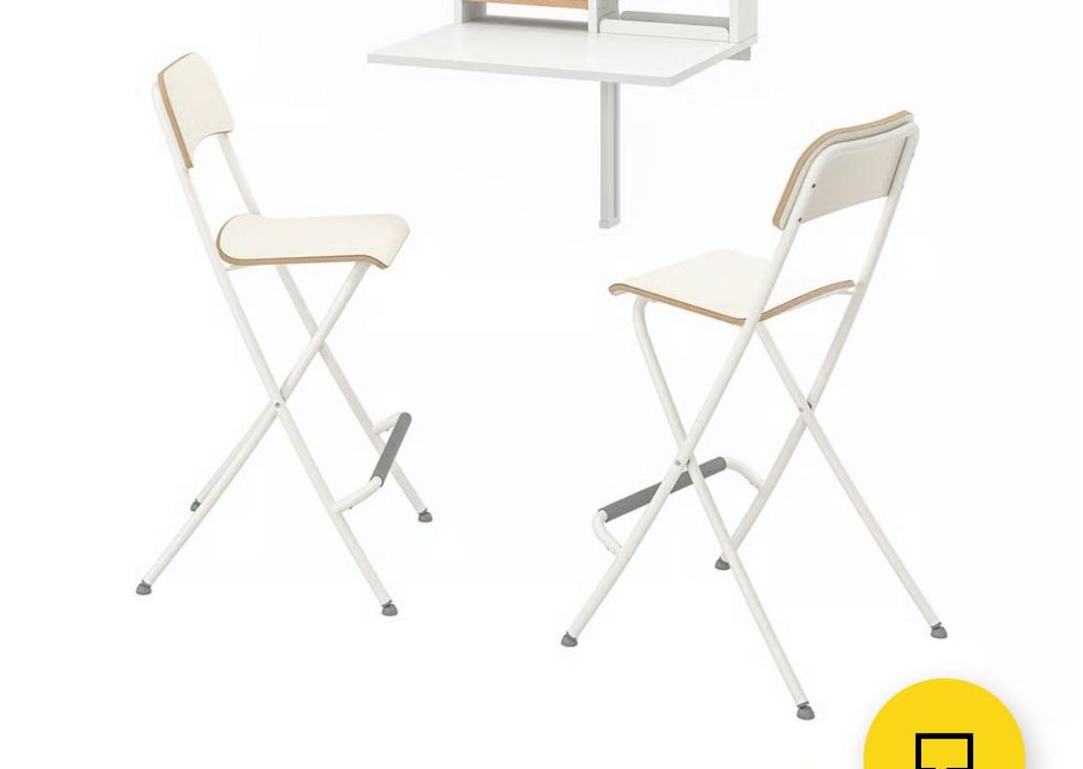 Mesa parede Ikea norberg e cadeiras