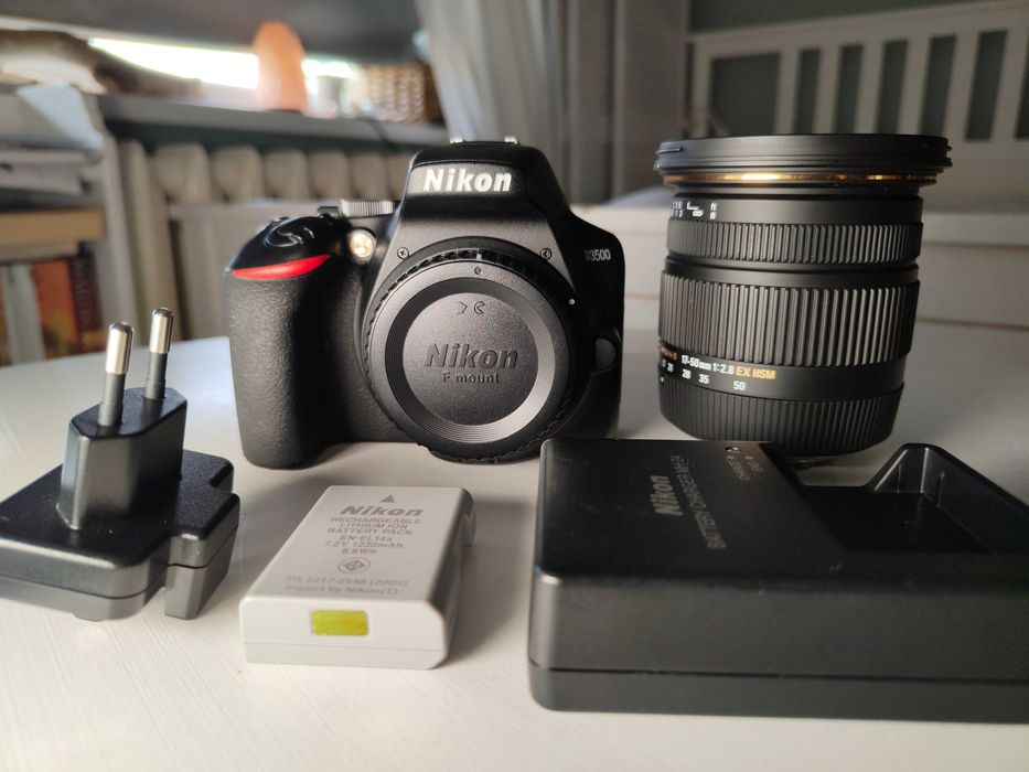 Aparat Nikon D3500 z obiektywem Sigma 17-50mm f/2.8 - zadbany