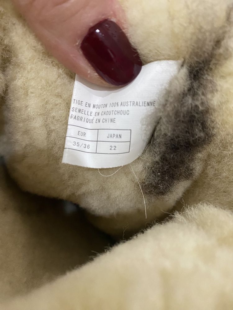 Śniegowce EMU skóra naturalna owcza nowe chestnut