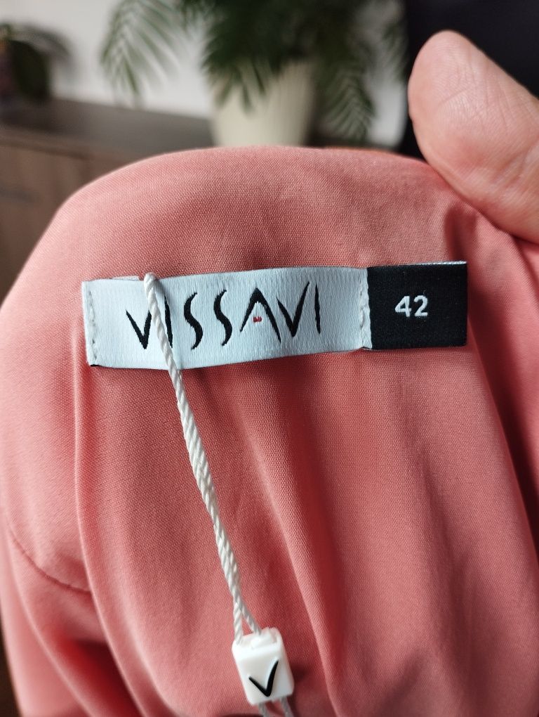 Vissavi sukienka damska elegancka pomarańczowa lato wesele r.XL