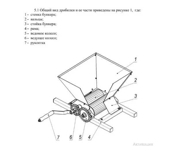 Дробилка для винограда ручная Лан. Дробачка на 24 л пресс для соку