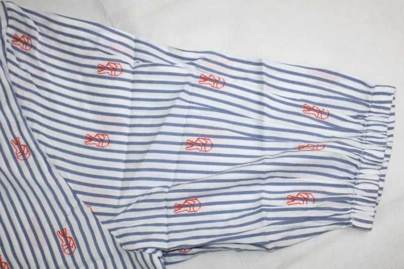 Damska koszula Lee - Bell Sleeve Shirt niebieskie paski z nadrukiem -M