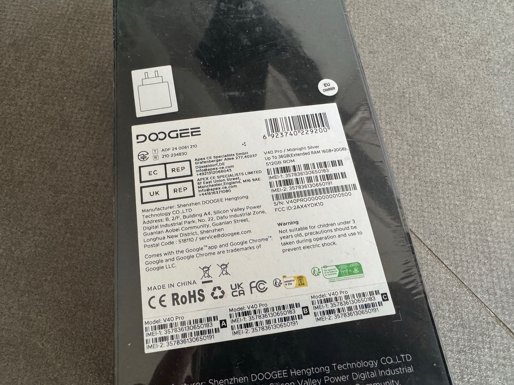 Nowy Doogee V40 Pro 16/512GB Srebrny GW24m