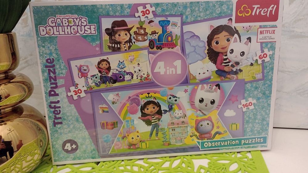Zestaw nowych puzzli Gabby's Dollhous 4w1