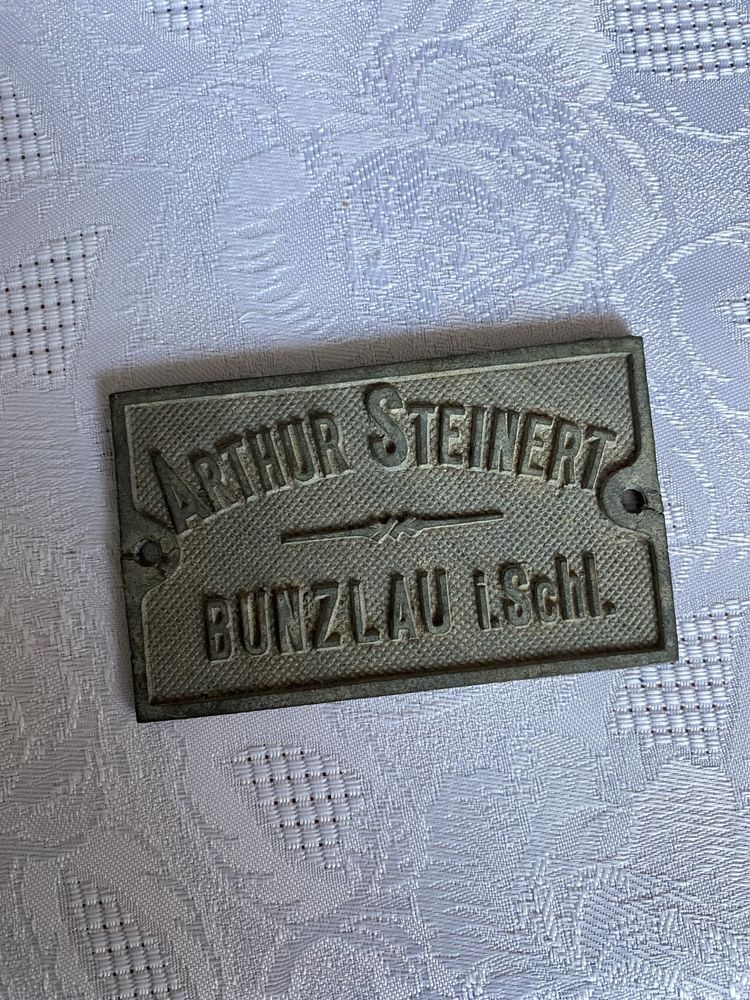 Bunzlau Bolesławiec Schlesien tabliczka znamionowa plakietka