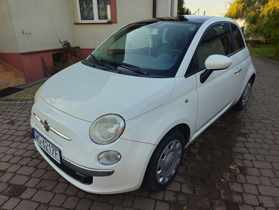 Fiat 500 Zadbany Brązowa tapicerka Panoramiczny dach