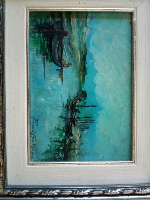 PASSOS SALGADO - marinha - barcos - pintura em óleo sobre platex