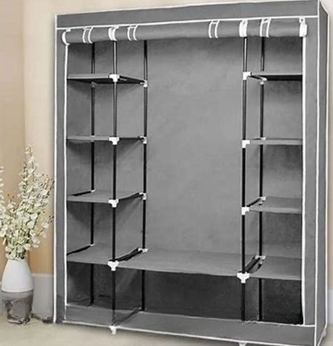 Большой шкаф 4 секции 10 полок тканевый шкаф вешалка шафа для дому