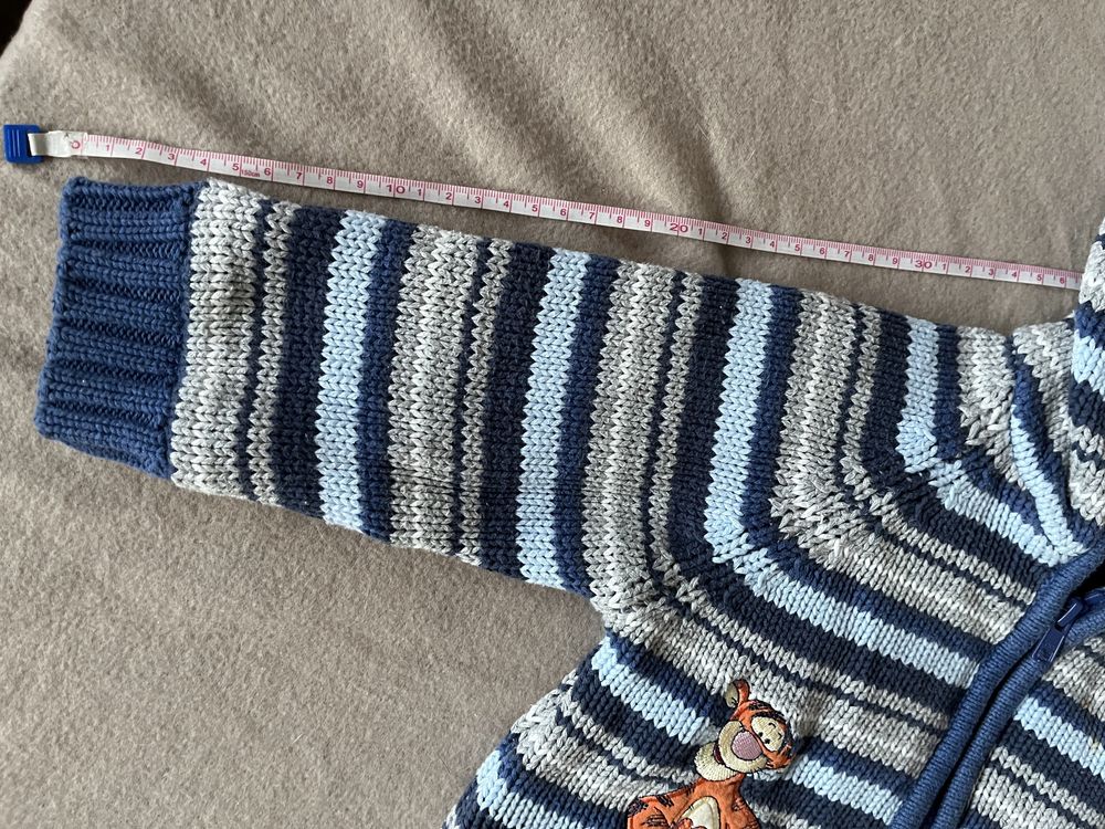 Kurtka gruby sweter z polarem George 74 80 Tygrysek