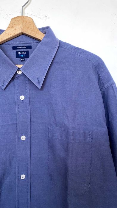 Camisa Mr. Blue Algodão Azul Manga Comprida Regular Fit