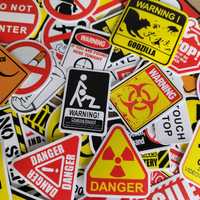 100 Stickers Autocolantes Avisos Danger