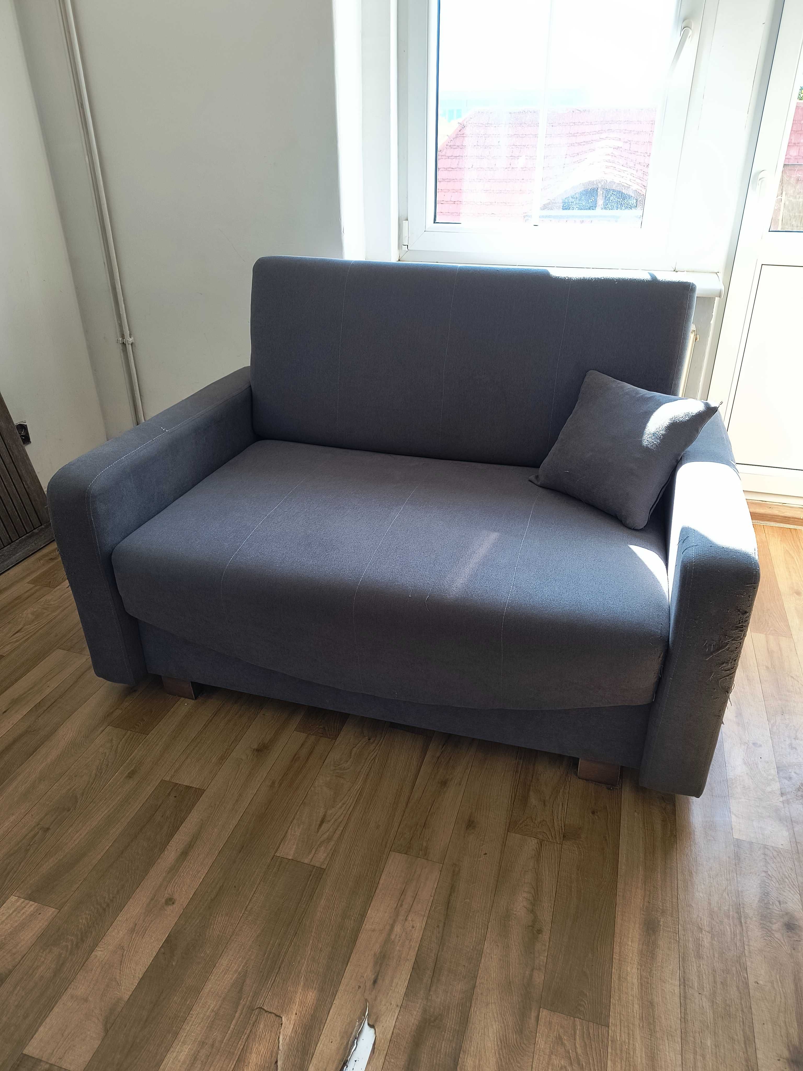 Sofa szara 130 cm