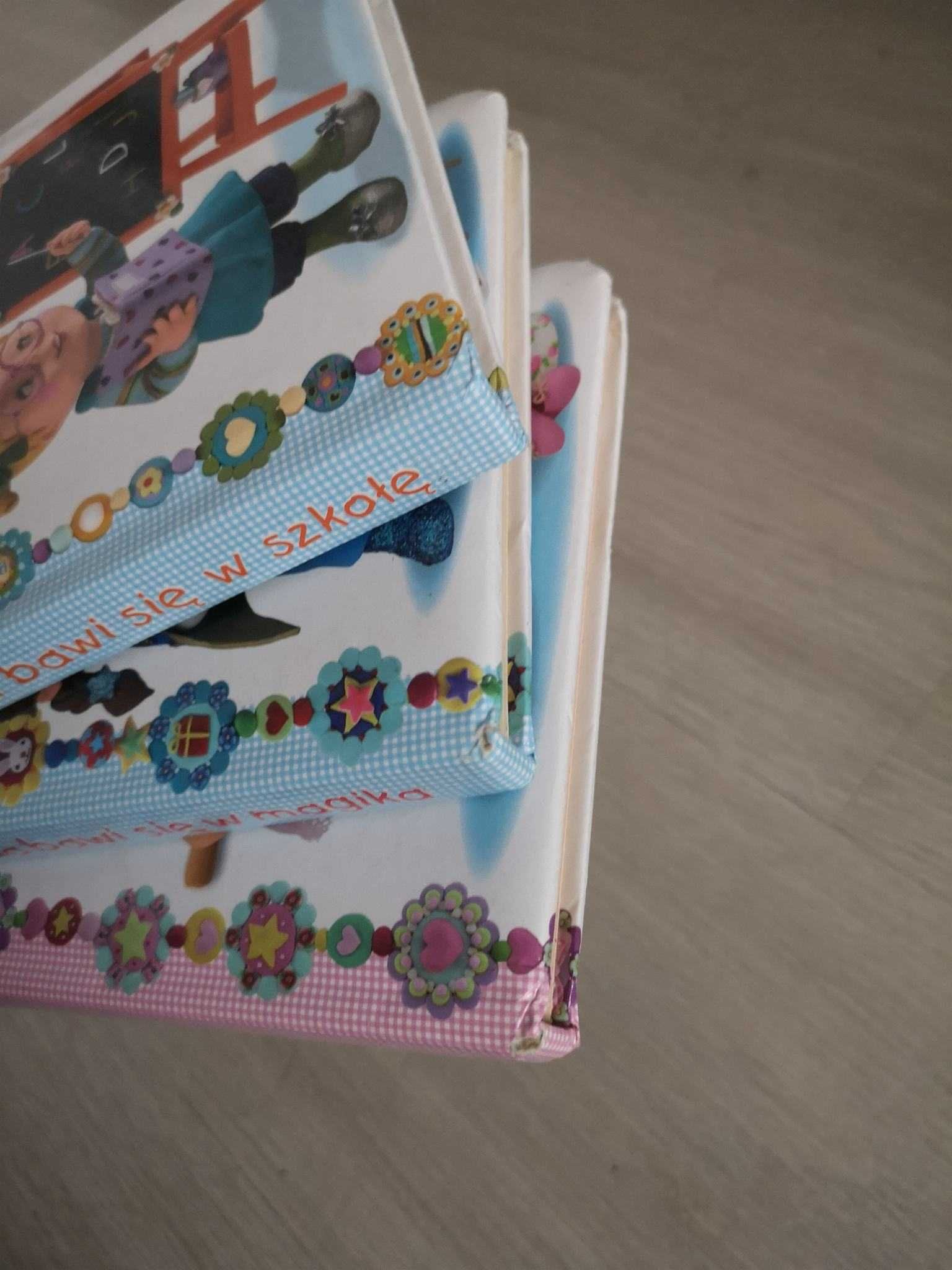 Zestaw książek puzzle jednorożce mała dziewczynka karty smoczek nocnik