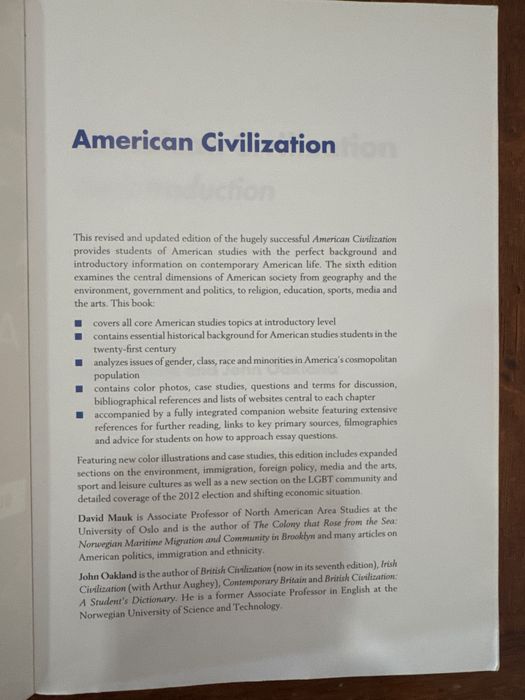 American Civilization - An Introduction