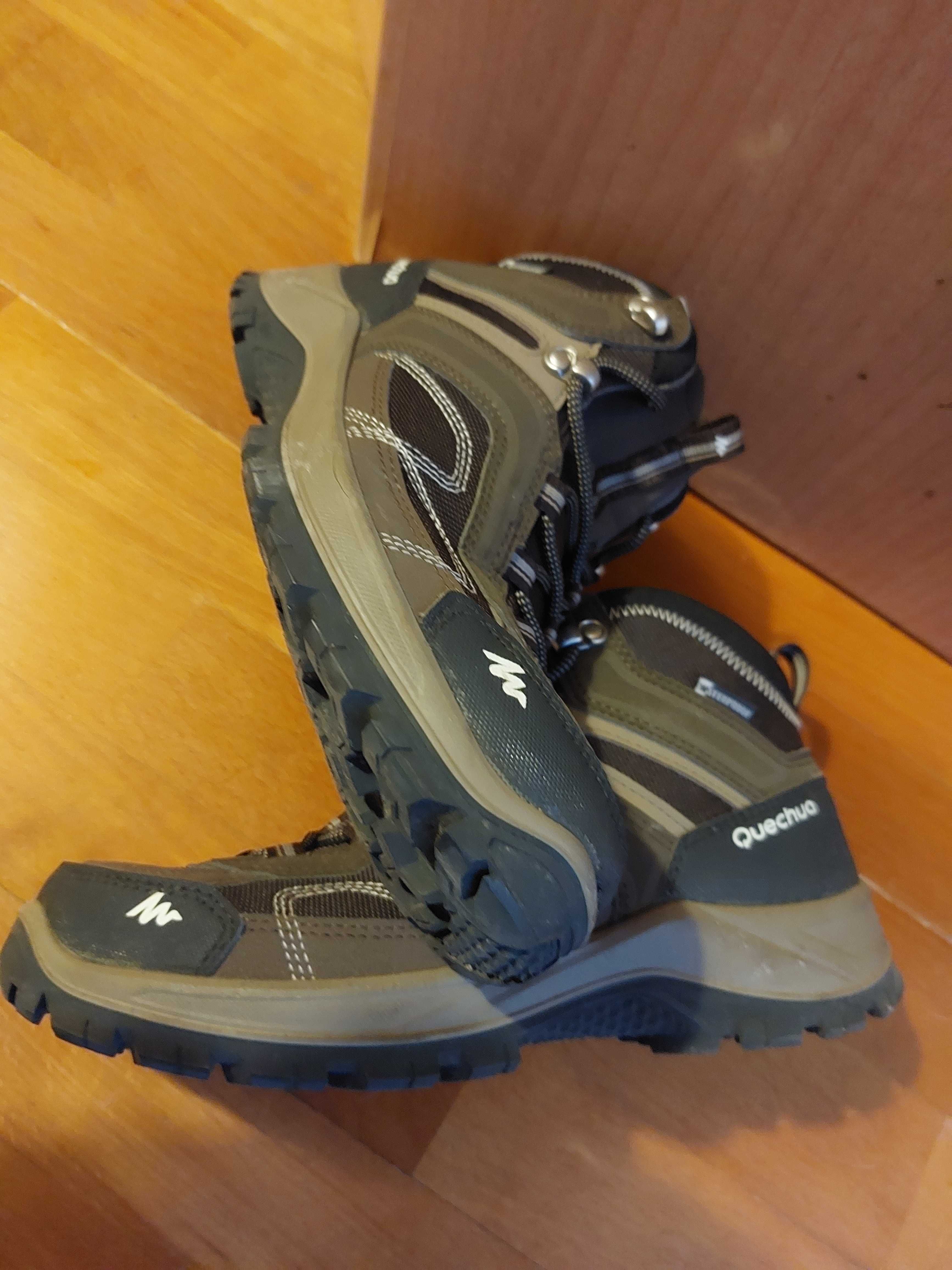 Ténis Botas Quechua Waterproof Hiking 41 Castanhas Escuras