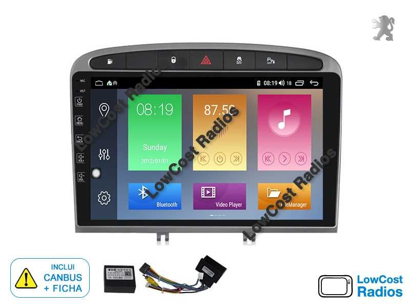 Auto Rádio GPS Android Peugeot 308 e 408 de 2010 a 2016 - Wifi, BT