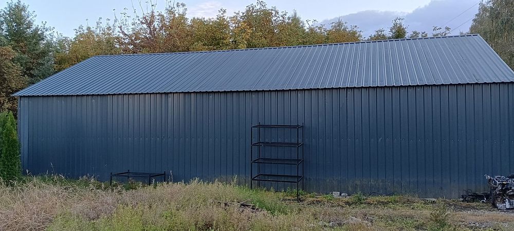 Hala magazynowa blaszana 120m2 garaż konstrukcja