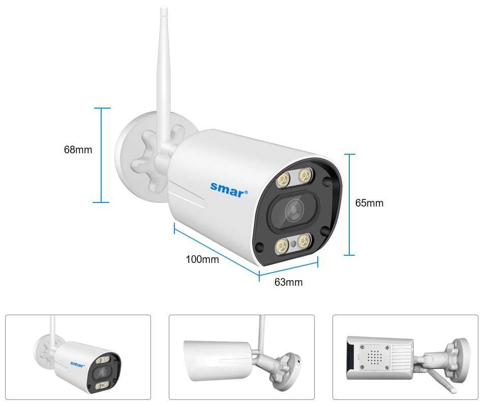 KIT Vídeo Vigilância Wi-Fi * 4 Câmaras 3MP 1560P * Visão Noturna Cores